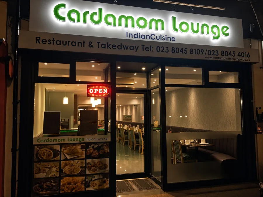 Exterior of Cardamom Lounge on Coronation Parade in Hamble-le-Rice