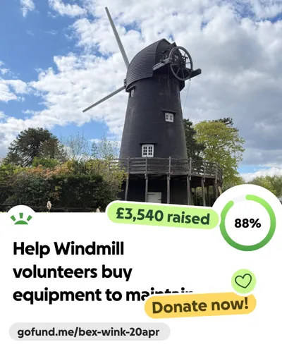 GoFundMe page for Bursledon Windmill volunteers seeking maintenance equipment