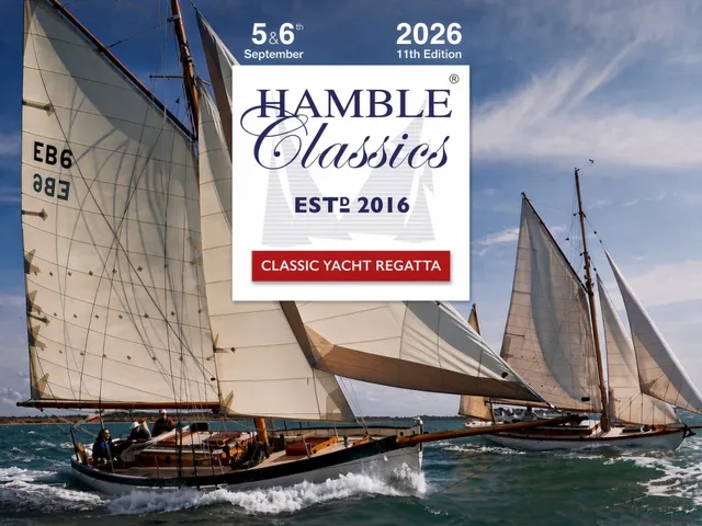 Classic yachts gathered on the River Hamble during the annual regatta