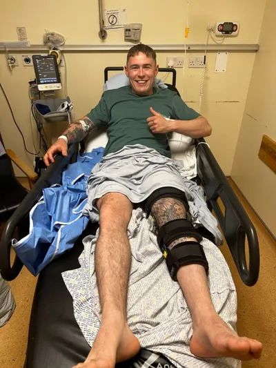Jack Jarvis recovering from a serious leg injury