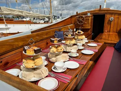 Afternoon tea aboard a yacht